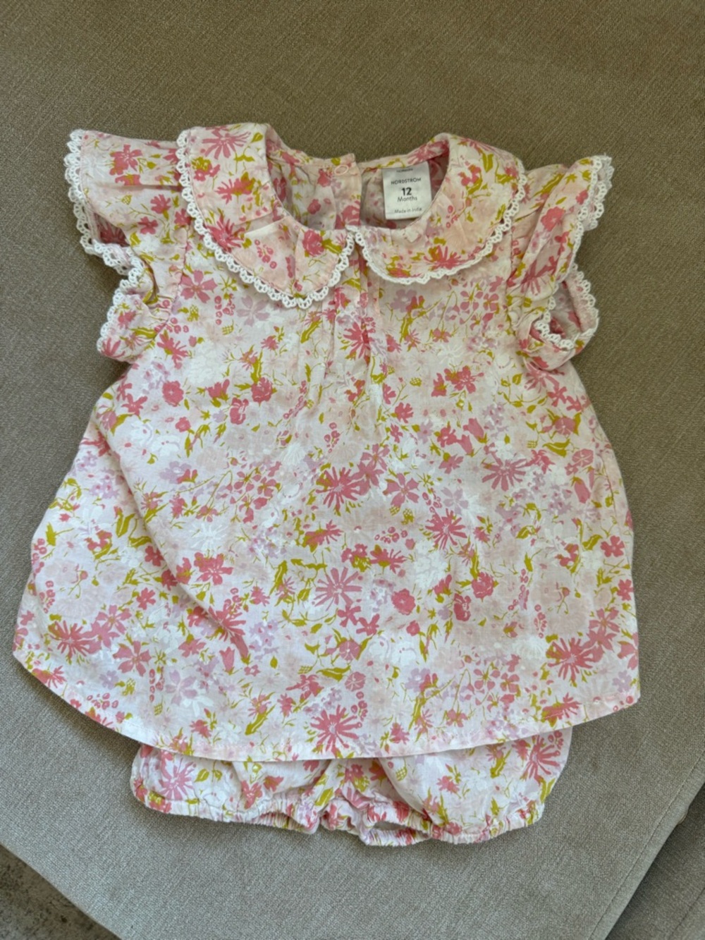 Baby Girl Floral Set 12M Peter Pan Collar Bloomer Cottagecore Nordstrom
